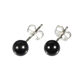 Zilveren oorstekers hematiet bol 6 mm Zilveren oorstekers hematiet bol 6 mm