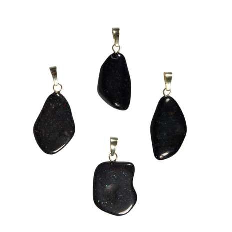 Opaal (zwart) hanger met 14k gouden oogje