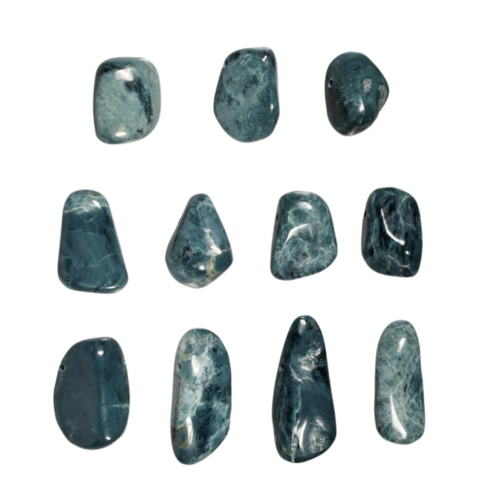 Jade (blauw) hanger doorboord