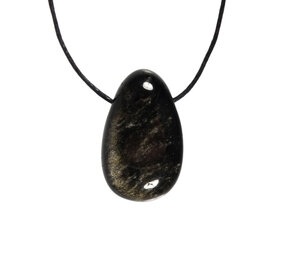 Goud obsidiaan hanger A-kwaliteit doorboord Goud obsidiaan hanger A-kwaliteit doorboord