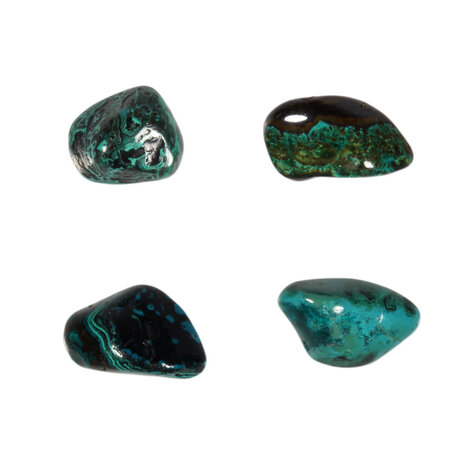 Chrysocolla met malachiet steen getrommeld 7 - 15 gram Chrysocolla met malachiet steen getrommeld 7 - 15 gram