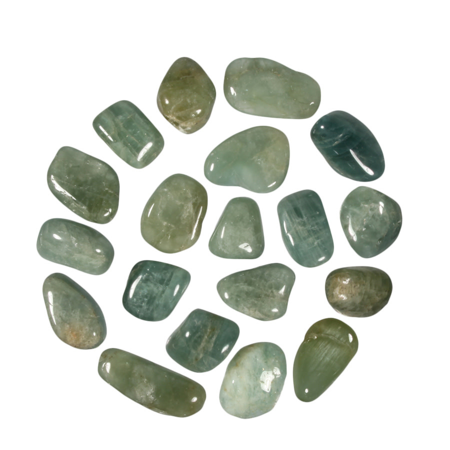 Aquamarijn (groen) steen getrommeld 5 - 10 gram
