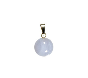 Chalcedoon hanger rond 12 mm met 14k gouden oogje Chalcedoon hanger rond 12 mm met 14k gouden oogje
