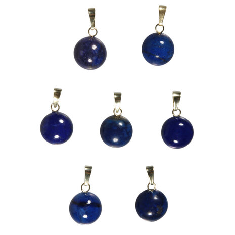 Lapis lazuli hanger rond 12 mm met 14k gouden oogje Lapis lazuli hanger rond 12 mm met 14k gouden oogje
