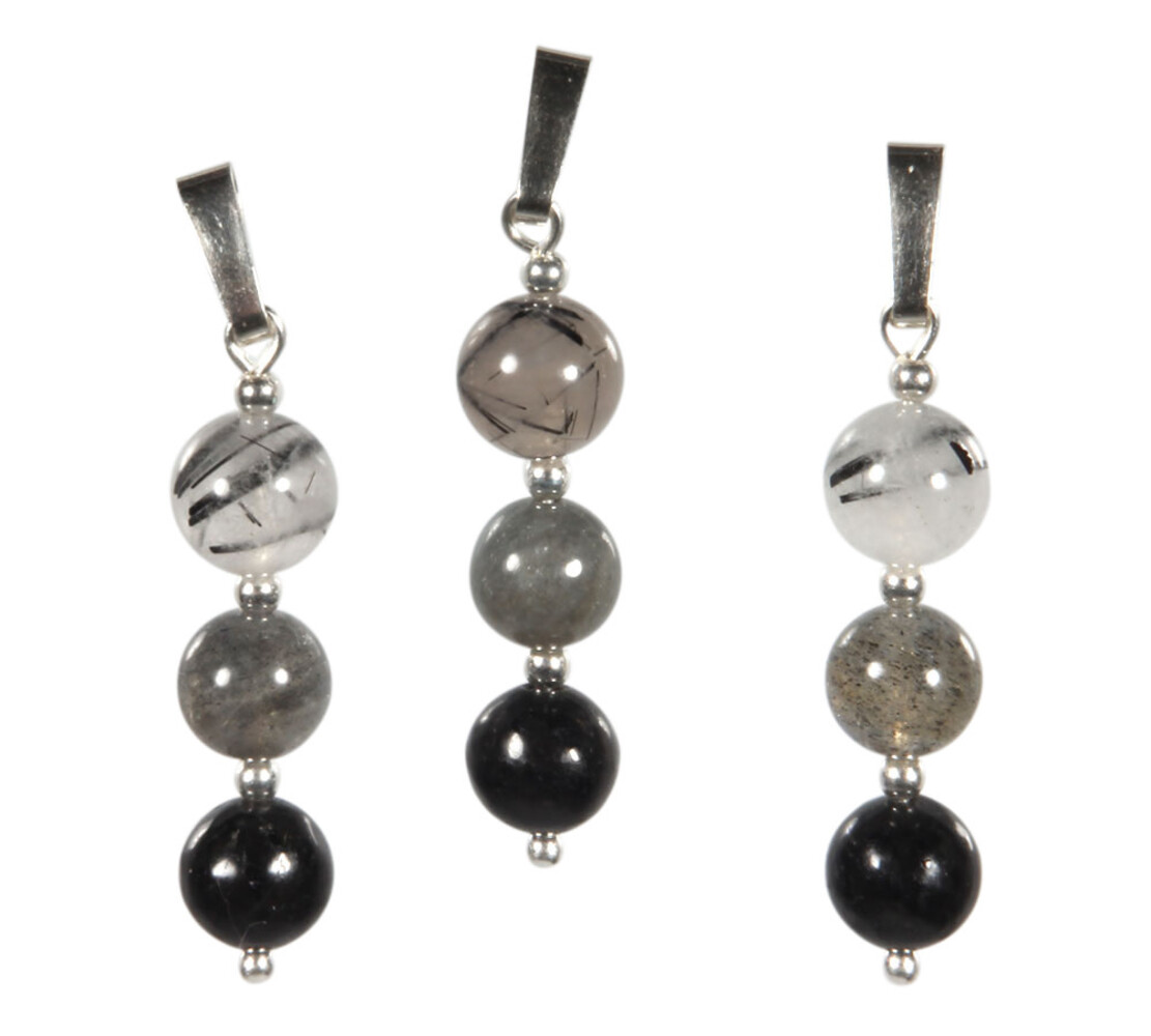 Zilveren hanger zwarte magie (bescherming) 8 mm kralen Zilveren hanger zwarte magie (bescherming) 8 mm kralen