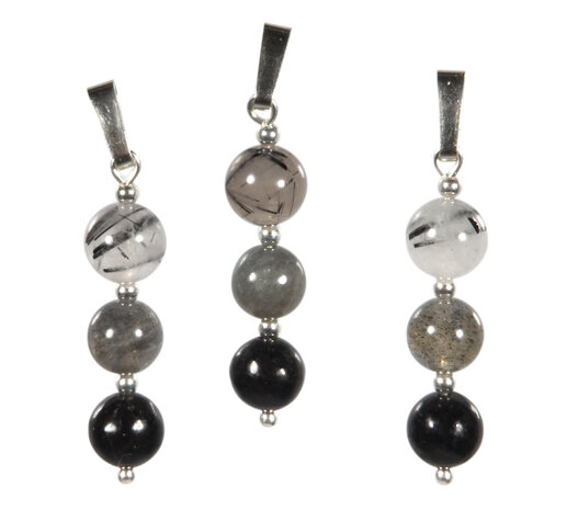 Zilveren hanger zwarte magie (bescherming) 8 mm kralen Zilveren hanger zwarte magie (bescherming) 8 mm kralen