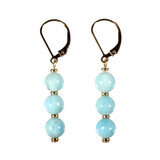 Gold filled oorbellen larimar | 3 bolletjes Gold filled oorbellen larimar | 3 bolletjes