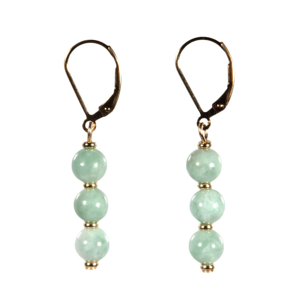 Gold filled oorbellen jade (jadeiet) | 3 bolletjes Gold filled oorbellen jade (jadeiet) | 3 bolletjes