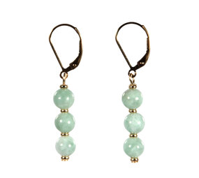 Gold filled oorbellen jade (jadeiet) | 3 bolletjes Gold filled oorbellen jade (jadeiet) | 3 bolletjes