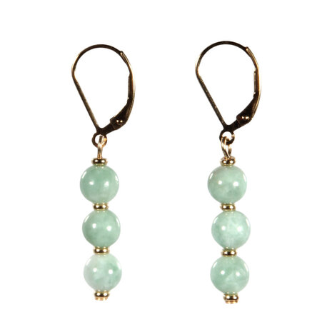 Gold filled oorbellen jade (jadeiet) | 3 bolletjes Gold filled oorbellen jade (jadeiet) | 3 bolletjes