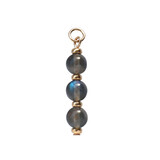 Gold filled hanger labradoriet | 3 bolletjes Gold filled hanger labradoriet | 3 bolletjes