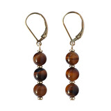 Gold filled oorbellen tijgeroog | 3 bolletjes Gold filled oorbellen tijgeroog | 3 bolletjes