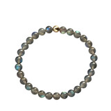 Labradoriet armband met 14k gouden kraal | 6 mm Labradoriet armband met 14k gouden kraal | 6 mm