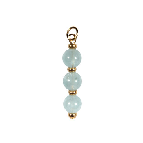 Gold filled hanger aquamarijn | 3 bolletjes Gold filled hanger aquamarijn | 3 bolletjes
