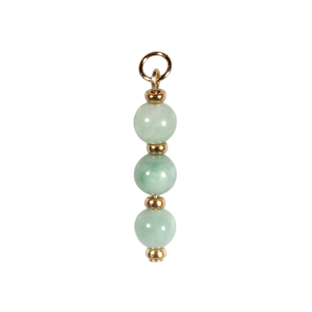 Gold filled hanger jade (jadeiet) | 3 bolletjes Gold filled hanger jade (jadeiet) | 3 bolletjes