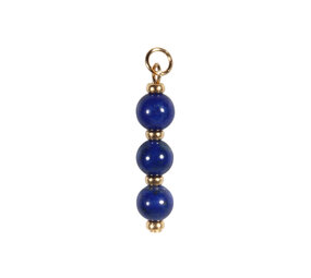 Gold filled hanger lapis lazuli A-kwaliteit | 3 bolletjes Gold filled hanger lapis lazuli A-kwaliteit | 3 bolletjes