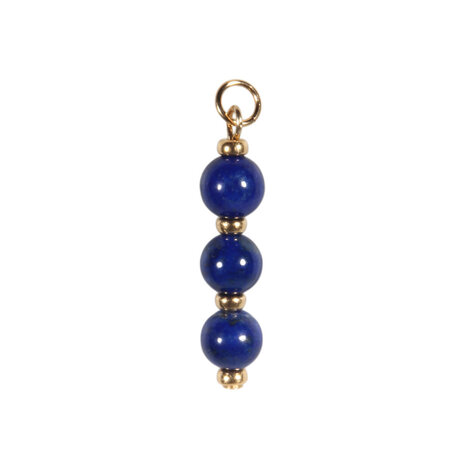 Gold filled hanger lapis lazuli A-kwaliteit | 3 bolletjes Gold filled hanger lapis lazuli A-kwaliteit | 3 bolletjes