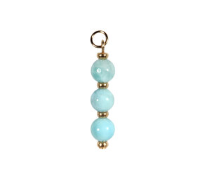 Gold filled hanger larimar | 3 bolletjes Gold filled hanger larimar | 3 bolletjes