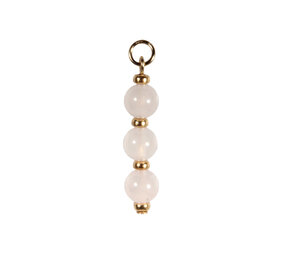 Gold filled hanger rozenkwarts | 3 bolletjes Gold filled hanger rozenkwarts | 3 bolletjes
