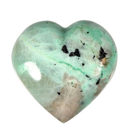 Maansteen (groen) edelsteen hart 4,5 - 5 cm