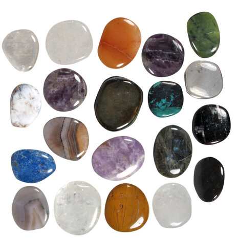 Platte stenen B-keus assorti (per 10 stuks) Platte stenen B-keus assorti (per 10 stuks)