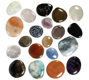 Platte stenen B-keus assorti (per 10 stuks) Platte stenen B-keus assorti (per 10 stuks)