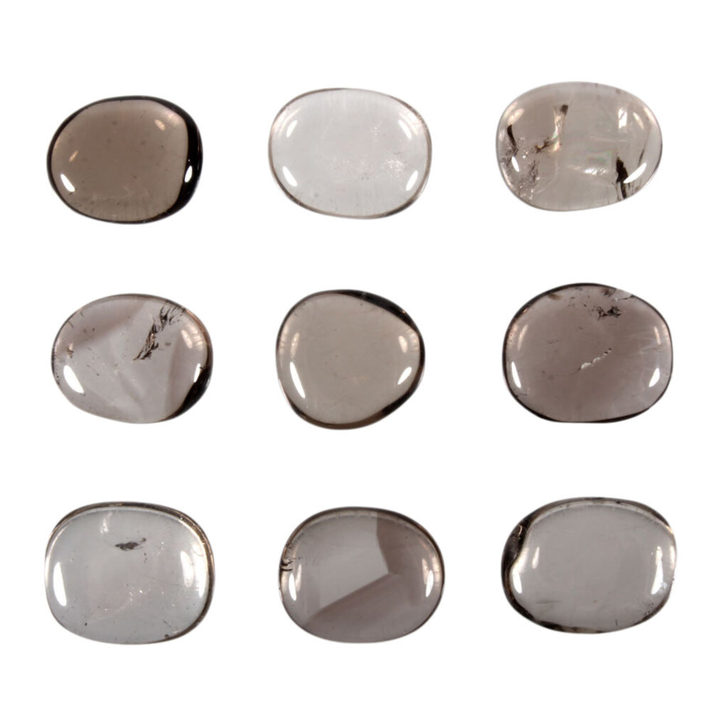 Rookkwarts steen plat gepolijst klein