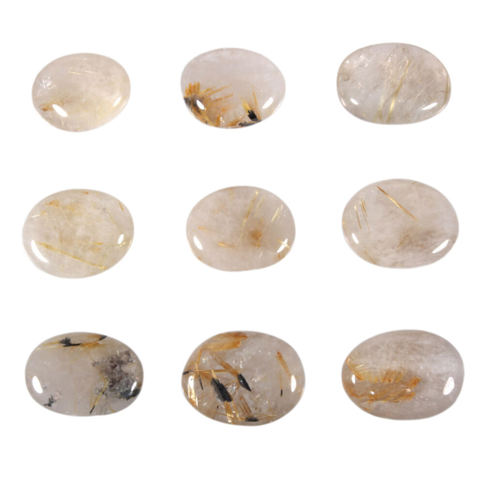 Rutielkwarts steen plat gepolijst klein Rutielkwarts steen plat gepolijst klein