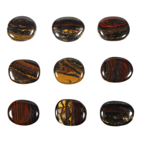 Tijgerijzer steen plat gepolijst klein Tijgerijzer steen plat gepolijst klein