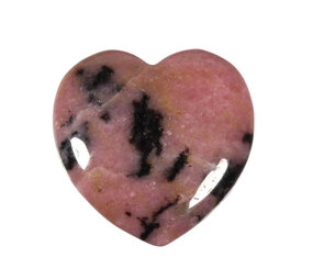 Rhodoniet (roze met zwart) edelsteen hart 4 cm