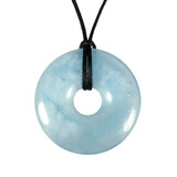 Aquamarijn (blauw) hanger donut 2,8 - 3,2 cm Aquamarijn (blauw) hanger donut 2,8 - 3,2 cm