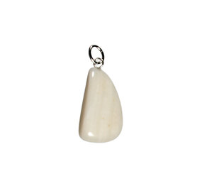 Aragoniet (wit) hanger met zilveren oogje