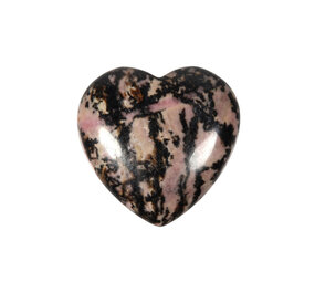 Rhodoniet (roze met zwart) edelsteen hart 3 cm Rhodoniet (roze met zwart) edelsteen hart 3 cm
