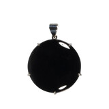 Zilveren hanger onyx | rond gezet 3,6 mm