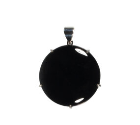 Zilveren hanger onyx | rond gezet 3,6 mm Zilveren hanger onyx | rond gezet 3,6 mm