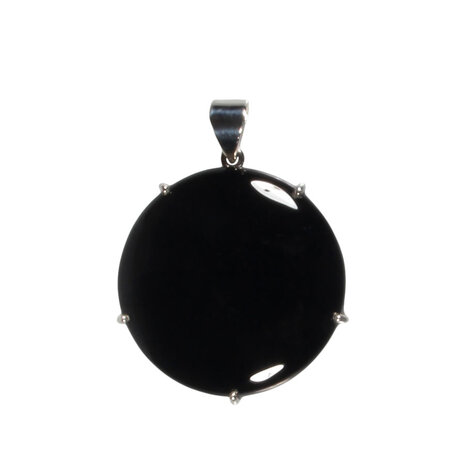 Zilveren hanger onyx | rond gezet 3,6 mm Zilveren hanger onyx | rond gezet 3,6 mm