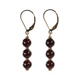 Gold filled oorbellen granaat | 3 bolletjes Gold filled oorbellen granaat | 3 bolletjes