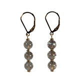 Gold filled oorbellen labradoriet A-kwaliteit | 3 bolletjes