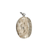 Aragoniet (bruin) hanger met zilveren oogje