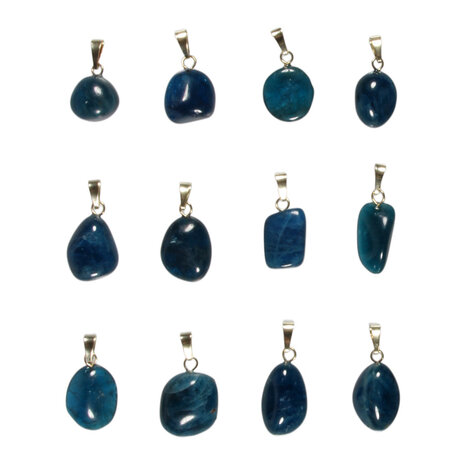 Apatiet (blauw) hanger met 14k gouden oogje Apatiet (blauw) hanger met 14k gouden oogje