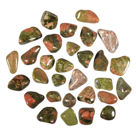 Unakiet steen getrommeld 2 - 5 gram Unakiet steen getrommeld 2 - 5 gram