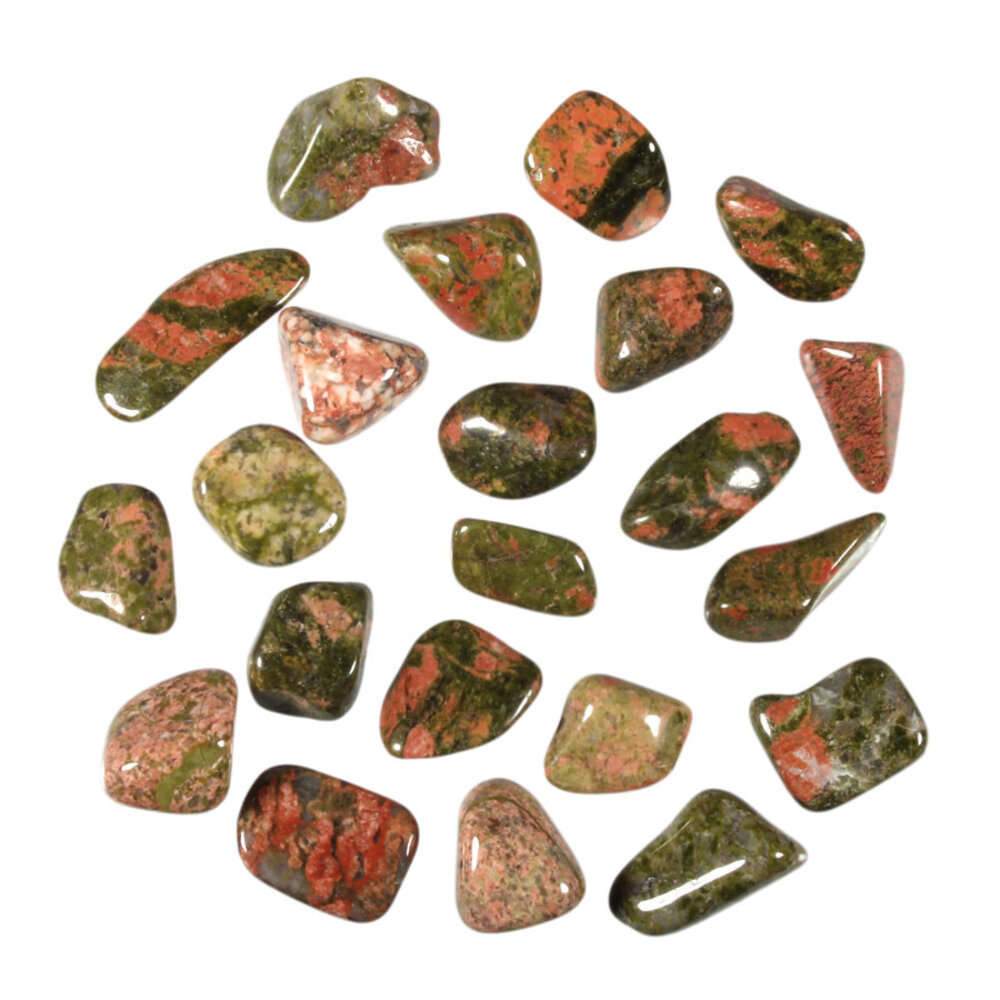 Unakiet steen getrommeld 5 - 10 gram Unakiet steen getrommeld 5 - 10 gram