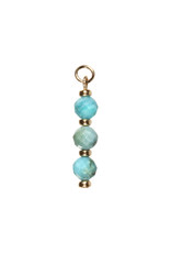 Gold filled hanger opaal (Andes) blauw facet | 3 bolletjes