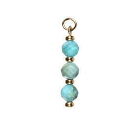 Gold filled hanger opaal (Andes) blauw facet | 3 bolletjes Gold filled hanger opaal (Andes) blauw facet | 3 bolletjes