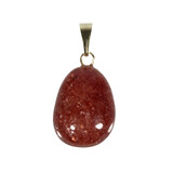 Aventurijn (rood) hanger met 14k gouden oogje Aventurijn (rood) hanger met 14k gouden oogje