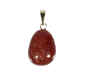 Aventurijn (rood) hanger met 14k gouden oogje Aventurijn (rood) hanger met 14k gouden oogje