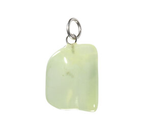 Prehniet (geel) hanger met zilveren oogje Prehniet (geel) hanger met zilveren oogje