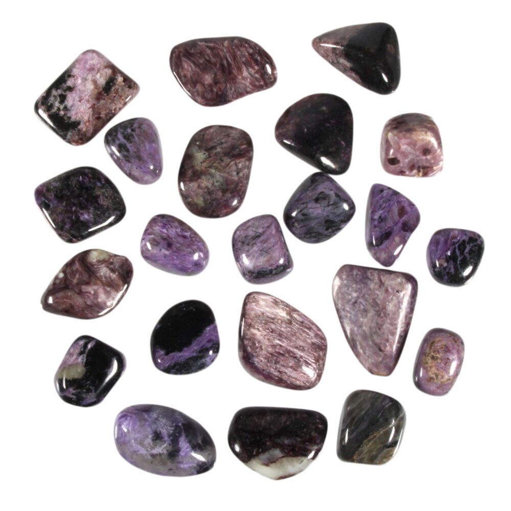 Charoiet steen getrommeld 5 - 10 gram Charoiet steen getrommeld 5 - 10 gram