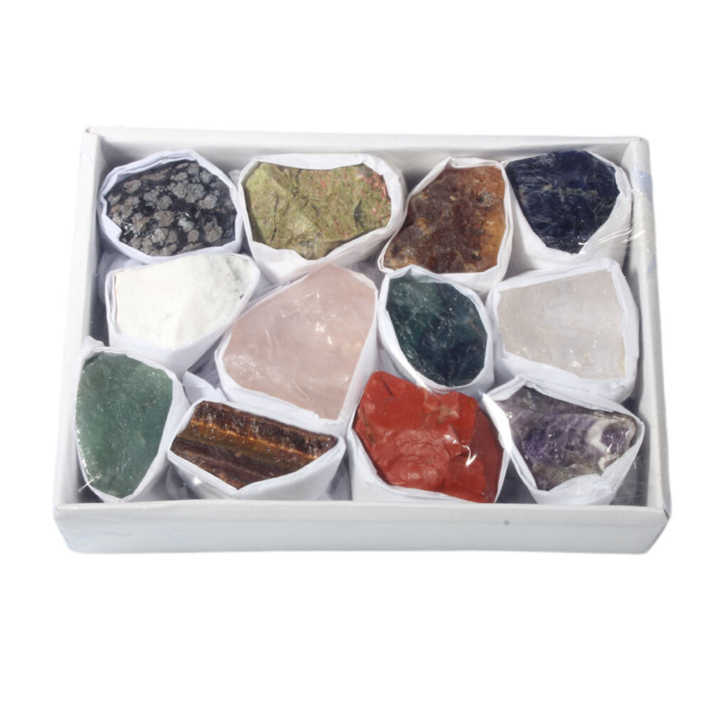 Set met 12 ruwe stenen