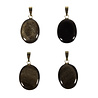 Goud obsidiaan hanger ovaal met 14k gouden oogje Goud obsidiaan hanger ovaal met 14k gouden oogje